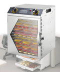 Heavy Duty Electric Food Dehydrator Machine With Hella Spacious 18 Layer Stainless Steel Trays for drying fruits and veggies.