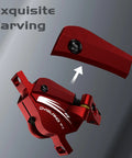 XT7 Hydraulic Disc Brake Calipers For MTB And Electric Bikes Front And Rear Line Pulling Cable Actuated Red CNC Design