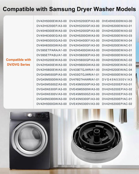 Universal Laundry Appliance Control Knob Replacement For Samsung Washers And Dryers Easy Install No Sweat Snap On Fit With Precise Dial DC64-03186A displayed next to Samsung washer.
