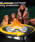 37 Inch Fire Pit Surround Tabletop For Solo Stove Bonfire Ranger 2.0 With Circular Safety Barrier And Heat Insulation Base