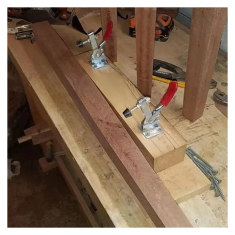 Heavy Duty Woodworking Toggle Clamp For Workbench With Quick Release, Horizontal Push Pull Action Keeps Jigs And Boards Locked Down