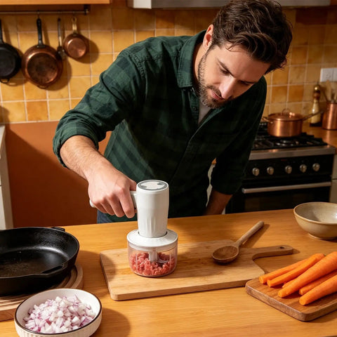 Cordless Electric Hand Mixer With Stainless Steel Beaters. USB Rechargeable Power For Quick Whipping And Blending Eggs Or Cream. Three Speed Settings Ensure Smooth Mixing Every Time. Ergonomic Grip Makes Baking Easy And Fun For All Skill Levels At Home.