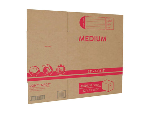Sturdy 22x13x15 Shipping Boxes For Moving, Packing, Storage And Mail, Brown Kraft Cardboard Boxes, flat medium size shown