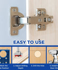 35mm Concealed Hinge Jig Kit For Cabinet Door Woodworking With Killer Precision Drill Guide Template and Locator Plates step-by-step visuals