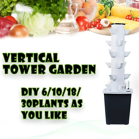 Aeroponic Tower Garden System For Indoor And Outdoor Growing Soilless Kit with vertical design for 6-30 plants