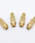 Heavy Duty Brass 1/8 Inch Male Npt Pneumatic Muffler Exhaust Throttle Air Filter showing four brass mufflers on a white background.