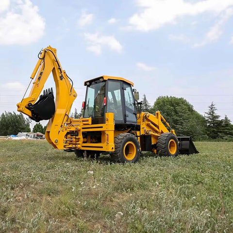 Versatile Backhoe Loader With Customizable Attachments For Digging Excavation And Loading On Farms And Construction Sites