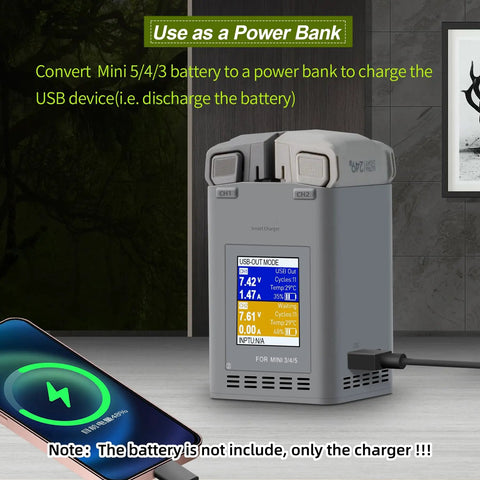Two Way Battery Charging Dock For Mini 5 Pro And Mini Series Drones With Fast Dual Charge In 60 Minutes Smart Storage Mode with phone charging