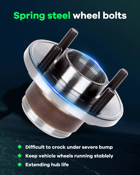Rear Wheel Hub Bearing Assembly Set For Ford Focus 2001 To 2009 With Four Lug No ABS 2 Pack OE 521002 shown close up