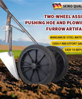Durable Handheld Garden Tillers 3 In 1 Rotary Cultivator And Wheel Hoe For Digging Weeding And Planting displayed in field