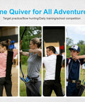 Back Hip Arrow Quiver For Recurve And Compound Bow in use during target practice and hunting, adjustable and tear-resistant design