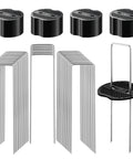 200 Piece Garden Staples Kit Including 100 6 Inch U Shaped Landscape Staples And 100 Fixing Gaskets For Weed Barrier Fabric Ground Cover Fences And Artificial Turf