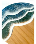 14 Inch Dope Ocean Wave Resin Cheese Board With Lazy Susan Turntable Kitchen Decor Centerpiece showcasing resin wave design