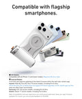 Magnetic Imaging Master Grip Boss Level Phone Camera Grip with 3200mAh Battery and colorful keycaps on iPhone MagSafe.