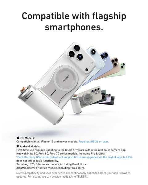 Magnetic Imaging Master Grip Boss Level Phone Camera Grip with 3200mAh Battery and colorful keycaps on iPhone MagSafe.