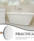 Adjustable Bathtub Drain Plug Silver Copper with Rotary Mechanism displayed in modern bathroom setting, highlighting sleek design.