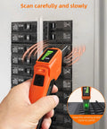All In One Circuit Breaker Finder And Outlet Tester Kit With GFCI Tester in use on electrical panel