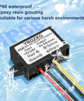 Waterproof Car Mounted Buck Converter From 12V 24V To 9V 5A 45W DC To DC Step Down Regulator shown in waterproof test