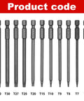 11 Piece Killer Security Torx Bit Set Tamper Proof Star Driver Bits Solid S2 Steel Magnetic Screwdriver Inserts T6 to T40