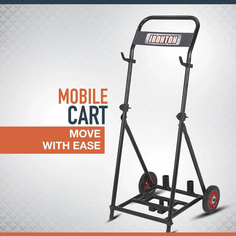 Heavy Duty Breaker Hammer Kit With Cart 15 Amp Motor 110V Power Smashes Concrete Like A Champ mobile cart with red wheels for easy transport