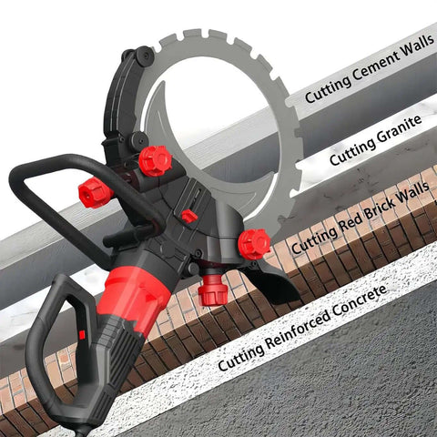 Heavy Duty Electric Concrete Ring Saw With Dust Free Cutting For Marble Granite And Hard Surfaces Ergonomic Grip cutting through cement and brick walls.