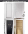 No Fuss Flush Mount Fire Rated Hidden Access Door Kit Featuring Paintable Gypsum Surface And Built Tough Aluminum Frame For Seamless Wall Concealment and Quick Residential Setup displayed in various interior settings.