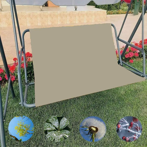 Outdoor Patio Swing Seat Cover For 2/3 Seat Swings, 600D Oxford Waterproof Fabric In Beige, on garden swing frame