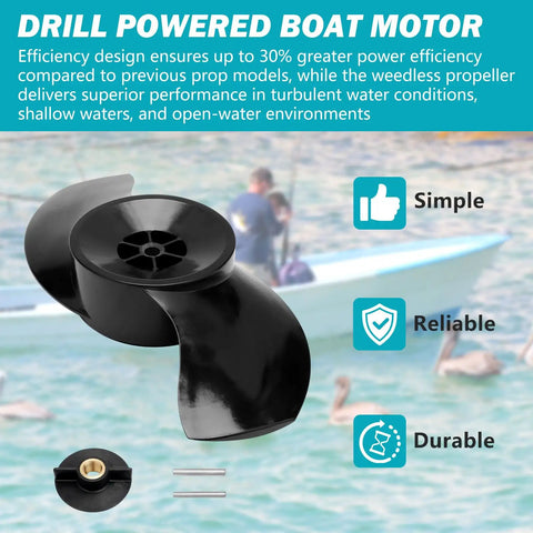 Trolling Motor Propeller Replacement For MotorGuide Katana Two Blade 3.5 Inch Hub 10.25 Inch Diameter Drill Propeller Replacement Part Easy Install Beefed Up For Rough Waters