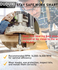 Carbide flush-trim router bit with top and bottom bearings, DUDUXI brand, 1/2 in cutting diameter, 1 in cutting length.