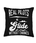 Glider Pilot Throw Pillow For Hang Gliding Lovers Adventure Vibe Cushion For Home Decor Gift For Flight Enthusiasts Soaring Spirit Decorative Pillow For Ultimate Comfort And Style. Black pillow with inspiring white text graphic.