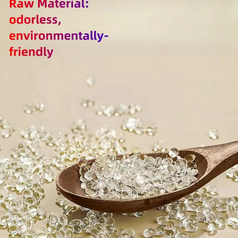 Extra Soft Clear Glass Table Top Bumpers Nonadhesive Antislip Polyurethane Spacers shown on wooden spoon, highlighting material and texture.
