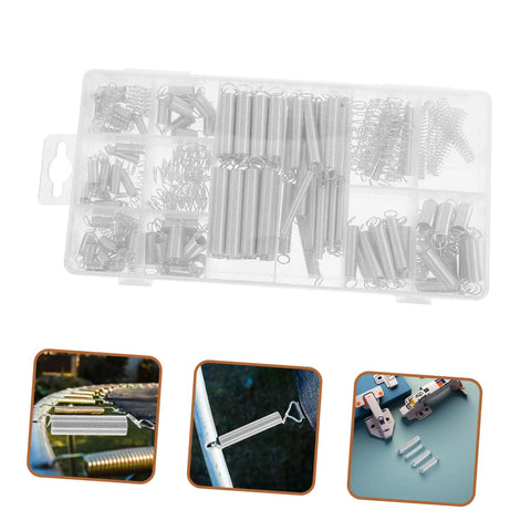 Premium 200Pcs Compression Spring Assortment Kit With Stainless Steel Springs For Home Repair And DIY Projects Featuring Durable Tension Springs For Mechanical Tasks And Versatile Hardware Fixes You Need. 200-piece stainless steel spring kit in plastic organizer