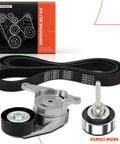 Engine Serpentine Belt Drive Kit For Chevy, GMC, Cadillac And Saab Cars With Killer Fitment For Equinox 2010 2017 Impala