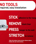 Stick On Broom And Mop Holder Wall Mount Kit With 6 Hangers And 16 Adhesive Strips No Holes No Tools Installation Guide