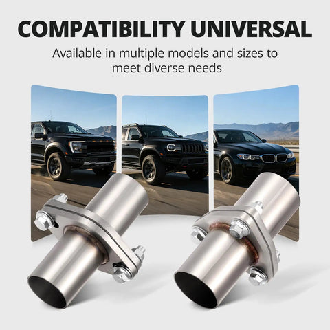 Beefy 3 Bolt Exhaust Flange Repair Kit With 304 Stainless Steel Pipes Gaskets And Hardware For Quick Fix On 2.25 Inch Universal Cars and Trucks showcasing durable design and compatibility.