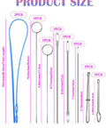 9Pcs Drawstring Threader Set Flexible Stainless Steel Bodkin Clip Loop Turner For Hoodies And Pants DIY Rope Threader Tool Kit