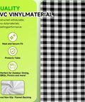 PVC vinyl waterproof 6 foot table cover with bench covers and storage bag featuring black and white check pattern for outdoor use
