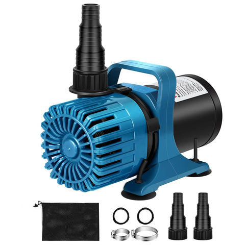 1800 GPH Submersible Pond Pump With 14 Ft Lift And 180 Degree Rotatable Outlet, Quiet Fountain Pump with accessories, blue