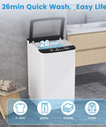 Portable Washer And Dryer Combo Full Automatic Top Load Laundry Pair For Apartments Dorms Smooth Operator Vibe with LED panel.