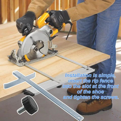 Rock Solid Circular Saw Rip Fence Guide For Flawless Straight Cuts No Sweat Install Fits Dcs570 Dcs575 Dcs577 Models shown during installation.