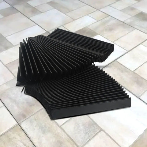 Flexible Milling Machine Bellows Cover And Way Covers For Dust Protection, 130mm Length, accordion design on floor tiles