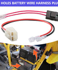 4 Pin 2 Wire Battery Wiring Harness for Dirt Quad MX350 MX400 Electric Bike, 18 Gauge, shown with installation guide