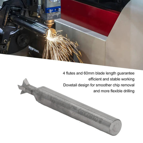 Tough As Nails Heavy Duty Four Flute Dovetail Bit Cutter End Mill Featuring Cemented Carbide Straight Shank for metal lathe milling.