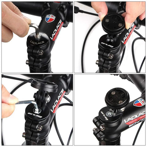Angle Adjustable Bike Computer Mount Stem Top Cap Holder For Garmin Edge Wahoo Elemnt Bryton Cateye CNC installation steps