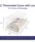 Locking Thermostat Cover for Home HVAC Clear Plastic Wall Mount 7.7 x 3.3 x 4.75 inches with Key Lock Box