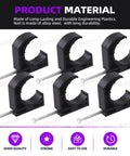 Black Half Clamp J Hook Nail Assortment Kit, 50 Pcs, Plastic Small J Clamps for PEX Tubing 1 Inch Pipe Support