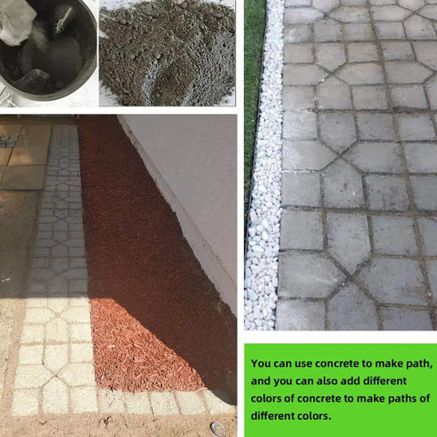 DIY Friendly Walk Maker For Concrete Path Molds Square Two Pack No Brainer Easy Yard Garden Patio Pathway Pavers in use