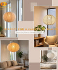 20 Inch Natural Linen Plug In Pendant Light With 16 Foot Cord And E26 Socket Renter Friendly No Sweat Setup in cozy living room