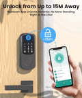 Go Keyless Front Door Smart Lock With Fingerprint, App Control, Electronic Keypad Deadbolt, Passcode Access, Bluetooth Unlock.