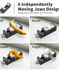 Mini Vise Clamp With Fractal Jaw For Crafts And Jewelry Making Drill Press And Bench Vise Heavy Duty Self Adjusting demonstrating versatility with different objects